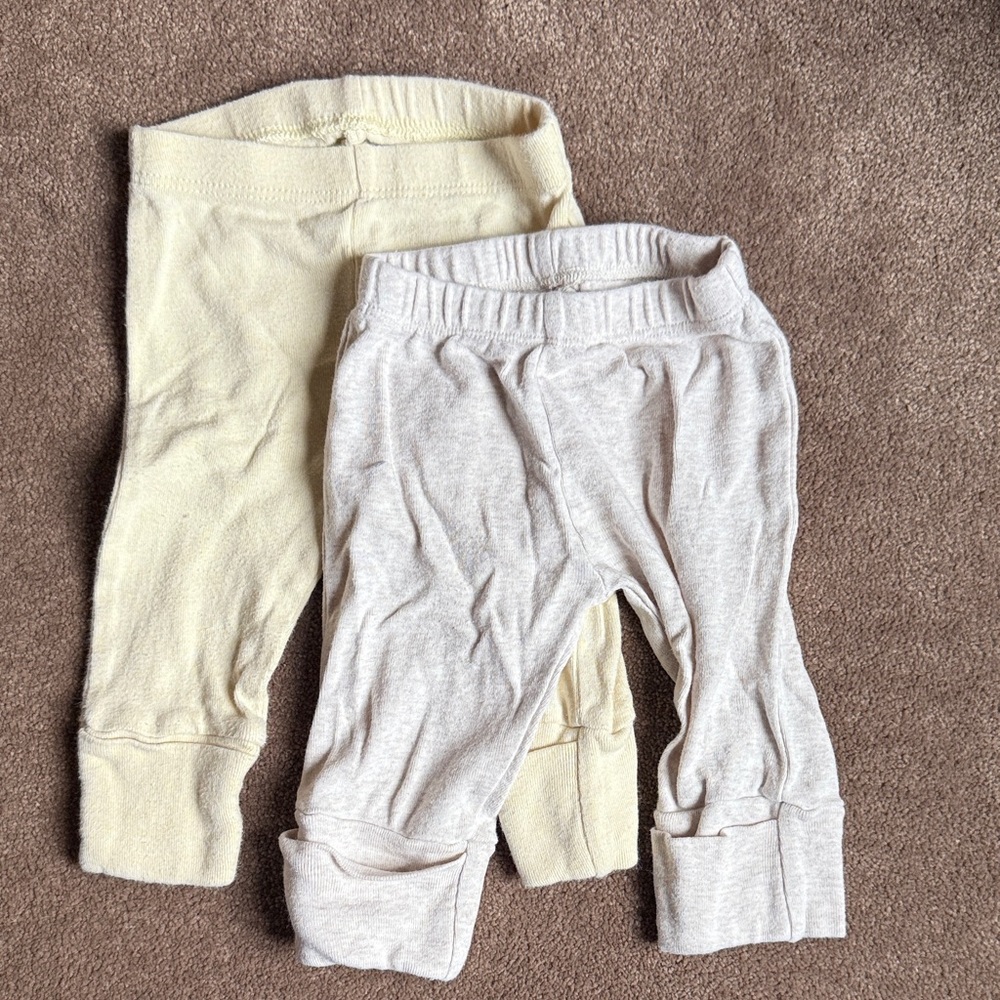 Kids Leggings Set - Cream and Gray
